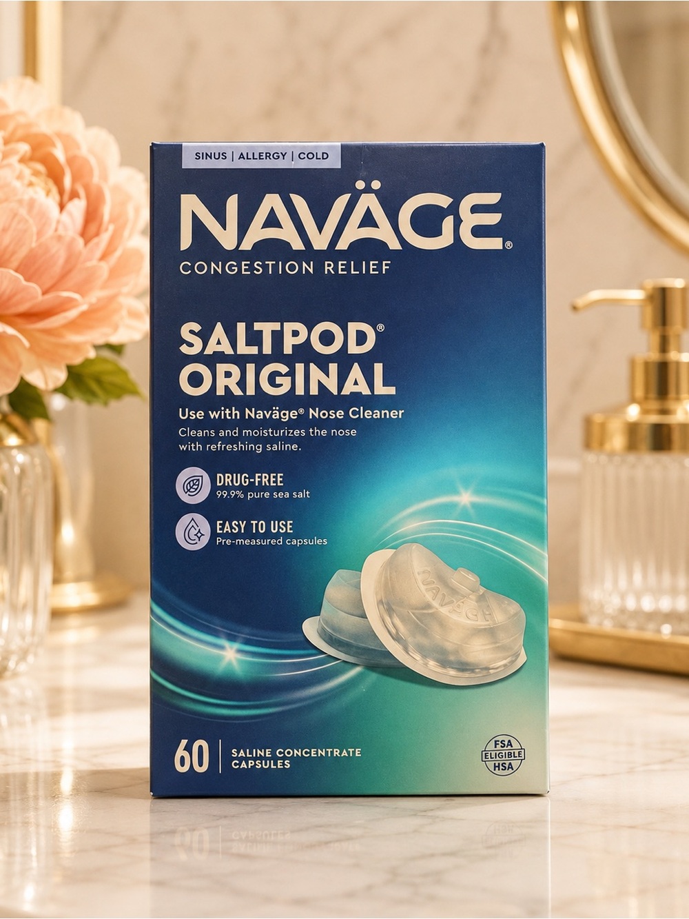 Naväge SaltPod Original Saline Concentrate Capsules 60 Ct Exp 05/2029 New